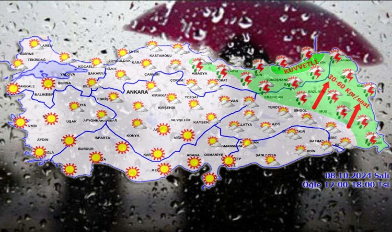 8 Ekim hava tahmin raporu yayımlandı... Doğu Anadolu’da yağışlara dikkat!