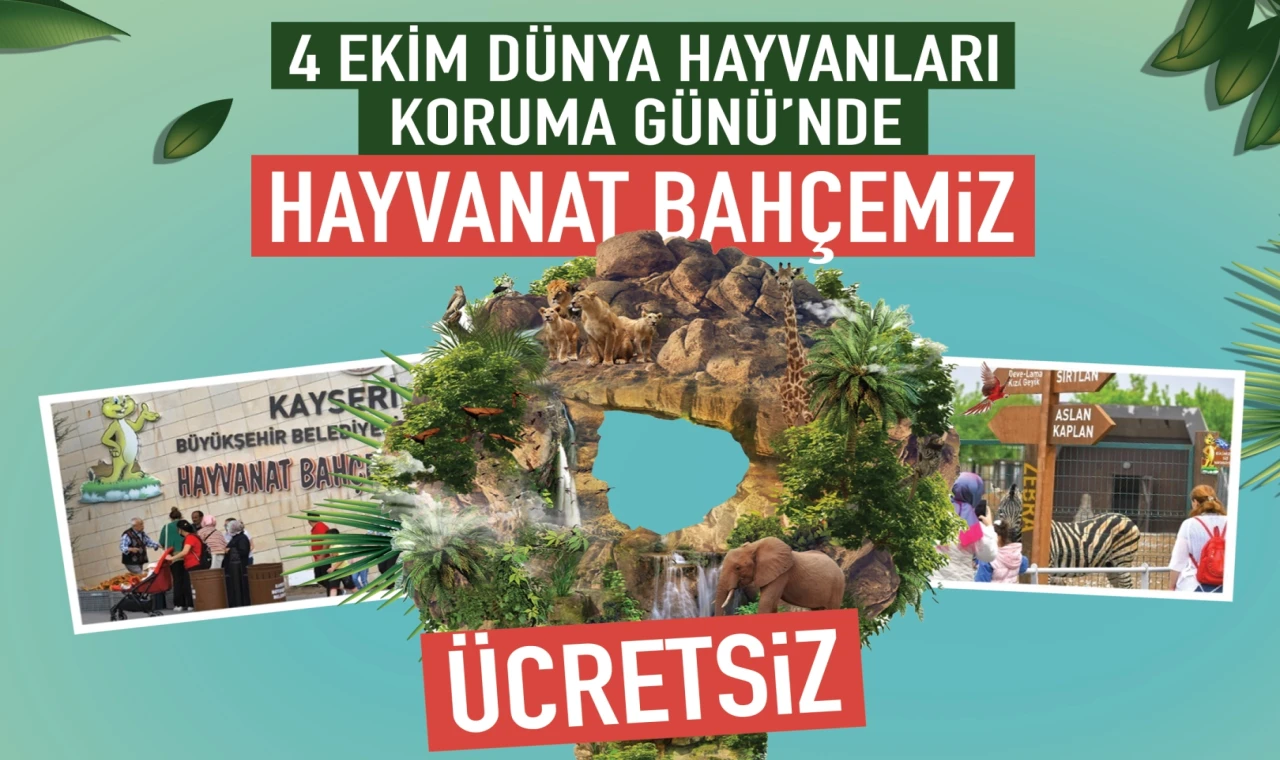 Kayseri’de Hayvanları Koruma Günü’nde “Hayvanat Bahçesi” ücretsiz