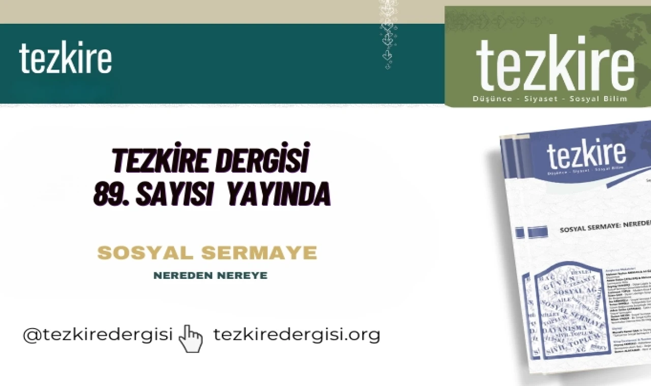 Tezkire Dergisi 89’uncu sayısıyla yayında