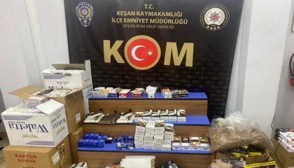 Edirne Keşan’da kapsamlı kaçakçılık operasyonu