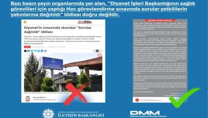 Diyanet’in sınavıyla ilgili iddialara İletişim’den açıklama