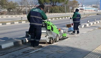 Kampüs yolundaki bisiklet yolu yenileniyor